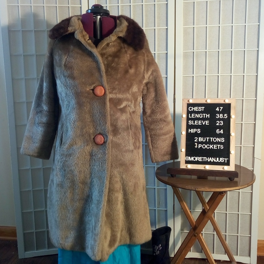 Vintage Fur and Faux Fur Coat with Silk Lining